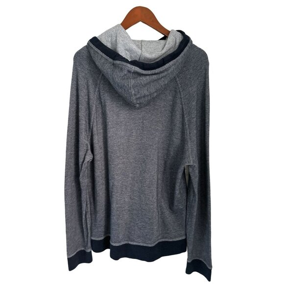 Banana Republic Knit Cotton Hood Sweatshirt Blue Drawstring Size XL - Picture 6 of 7